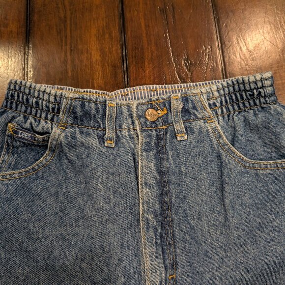Vintage 80s Lee Jeans Elastic Waist Tapered No Back Pocket 10 M USA - Picture 4 of 10